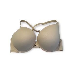 Victoria's Secret PINK Push Up‎ Bra 36D Beige Strappy Back Adjustable Straps